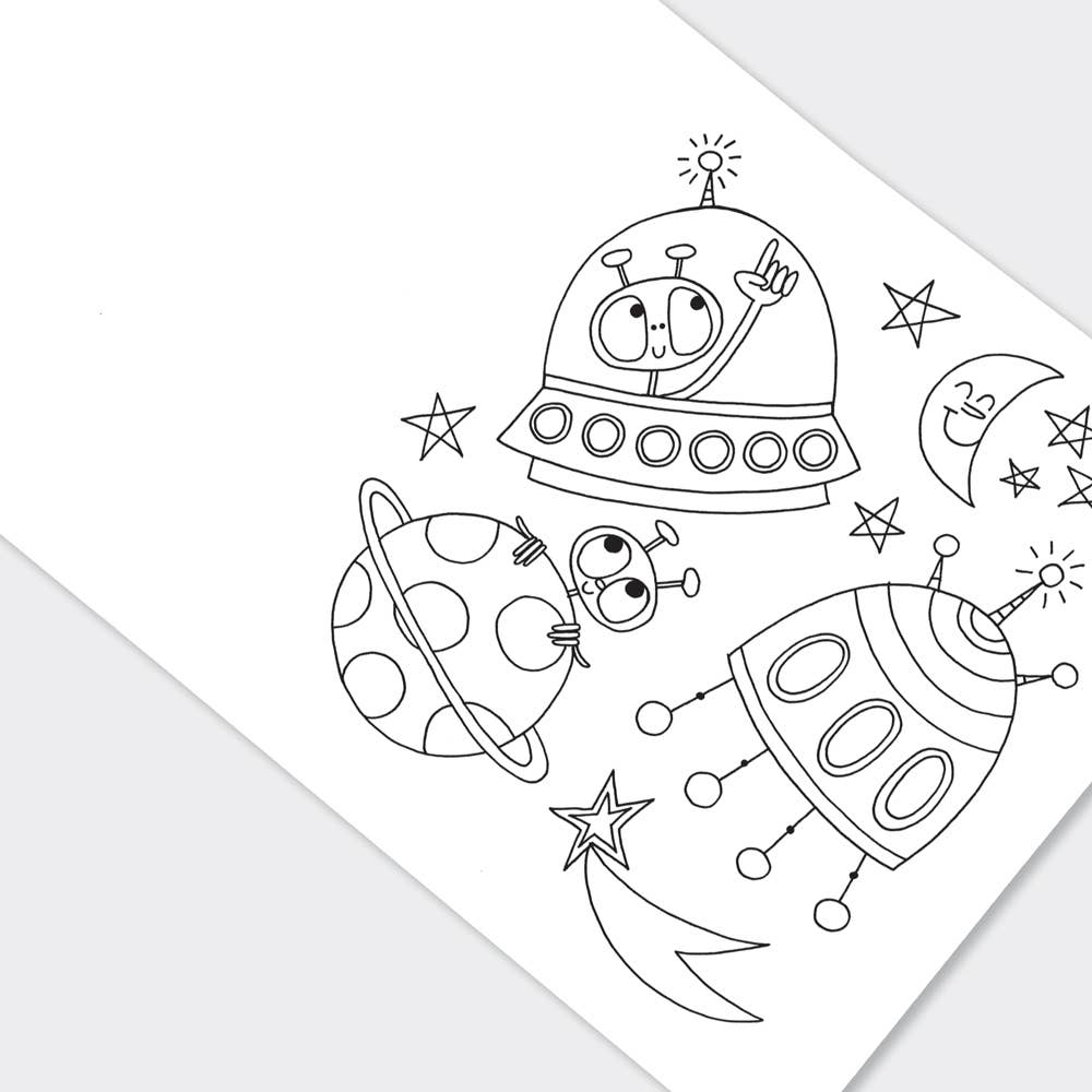 Children's 'To the Moon' Space Colouring Book 3