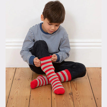 Fair Isle Cosy Socks - Red 3