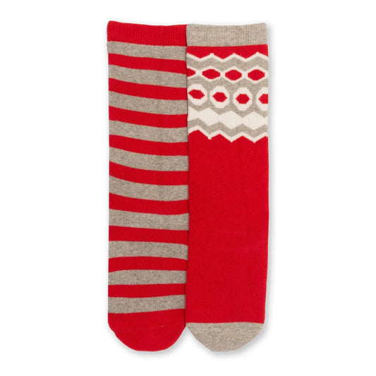 Fair Isle Cosy Socks - Red 1