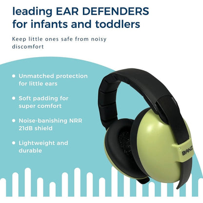 Baby BanZ Bubzee Ear Protectors - Leaf Green 3