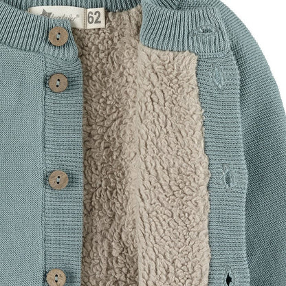 Organic Knitted Lined Jacket - Forest Green 3