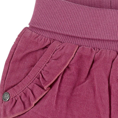 Cotton Cord Lined Frill Pocket Trousers - Pink 2