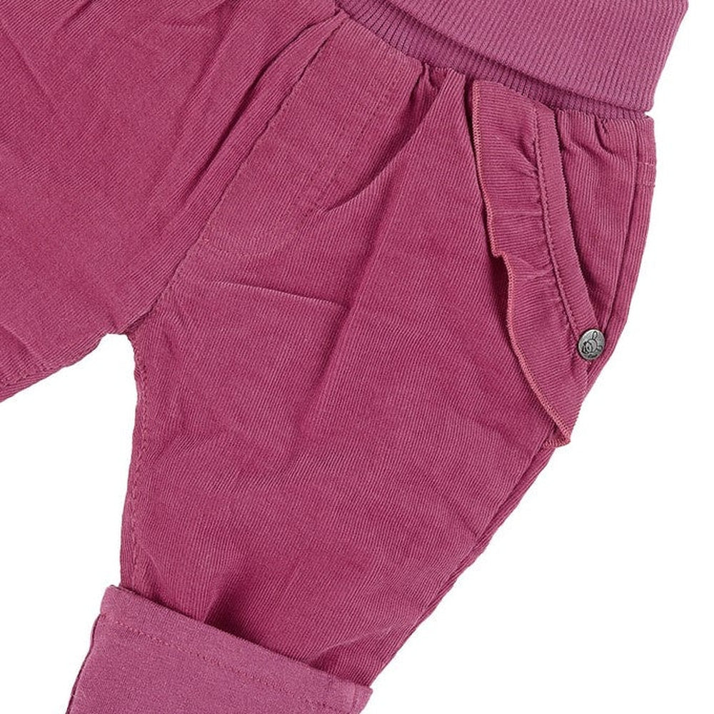 Cotton Cord Lined Frill Pocket Trousers - Pink 4