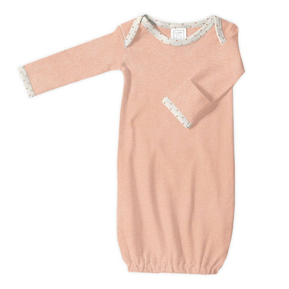 Pajama Gown, Heathered Peach Blush, 0-3 Months 1