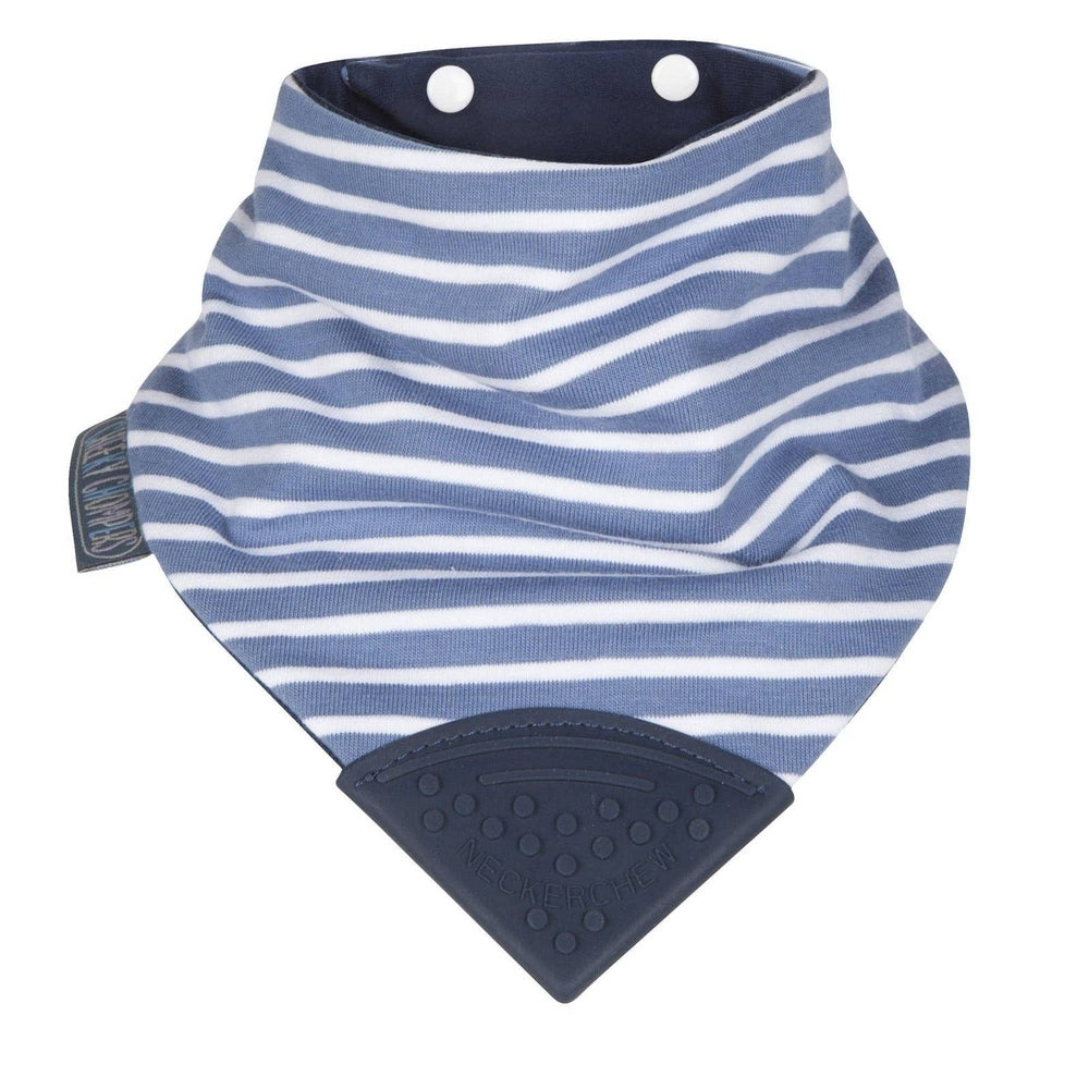 Neckerchew Teething Dribble Bib - Preppy Stripes 2