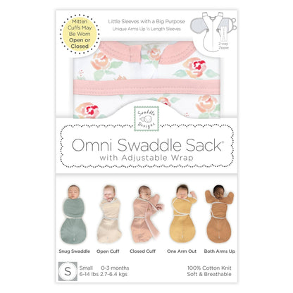 Omni Swaddle Sack, Peachy Pink Watercolor Floral, 0-3 Mo 3