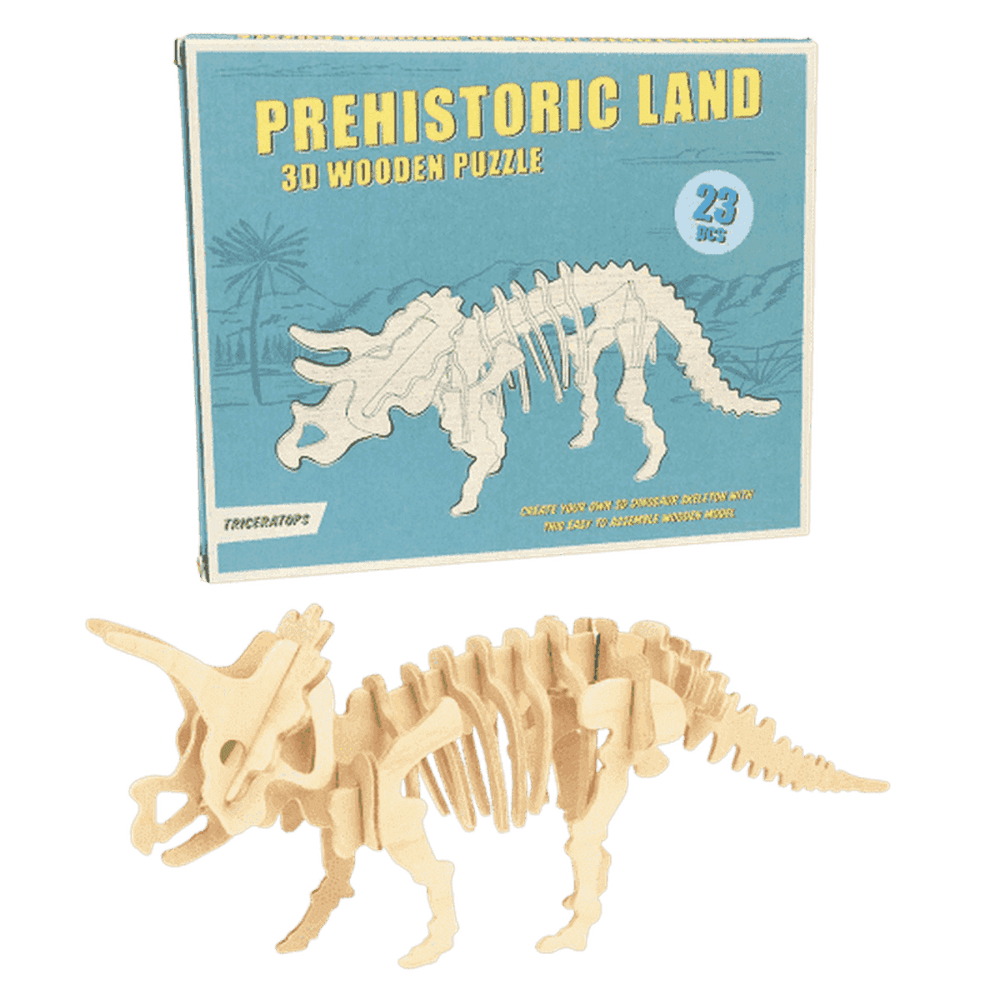 Wooden 3D Dinosaur Slot Puzzle - 4 types 3